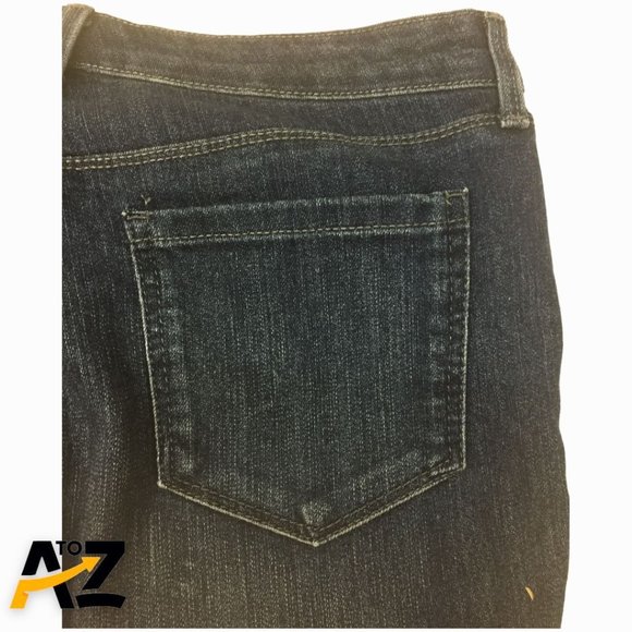 Style & Co Denim Womens Pants SIze 8 Petite Straight Leg Ankle Pockets Flower - Picture 3 of 13